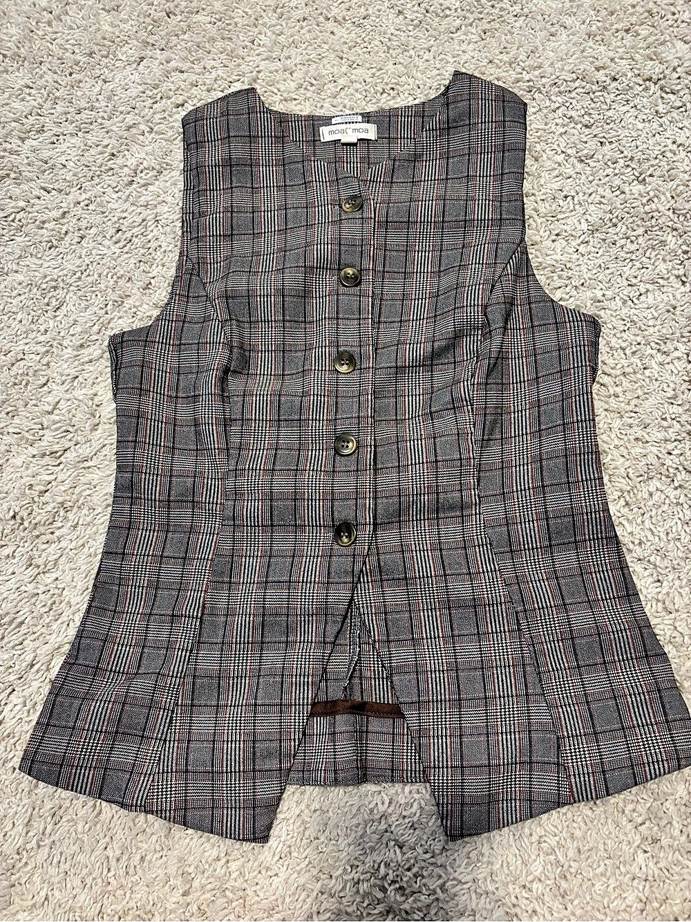 moa Women's Plaid Vest Size: S